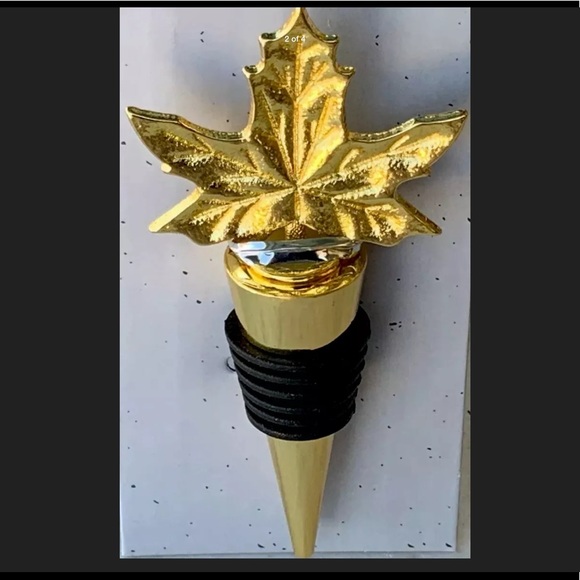 CIROA LETS GIVE THANKS BOTTLE STOPPER GOLD LEAF NEW IN BOX - Picture 2 of 4